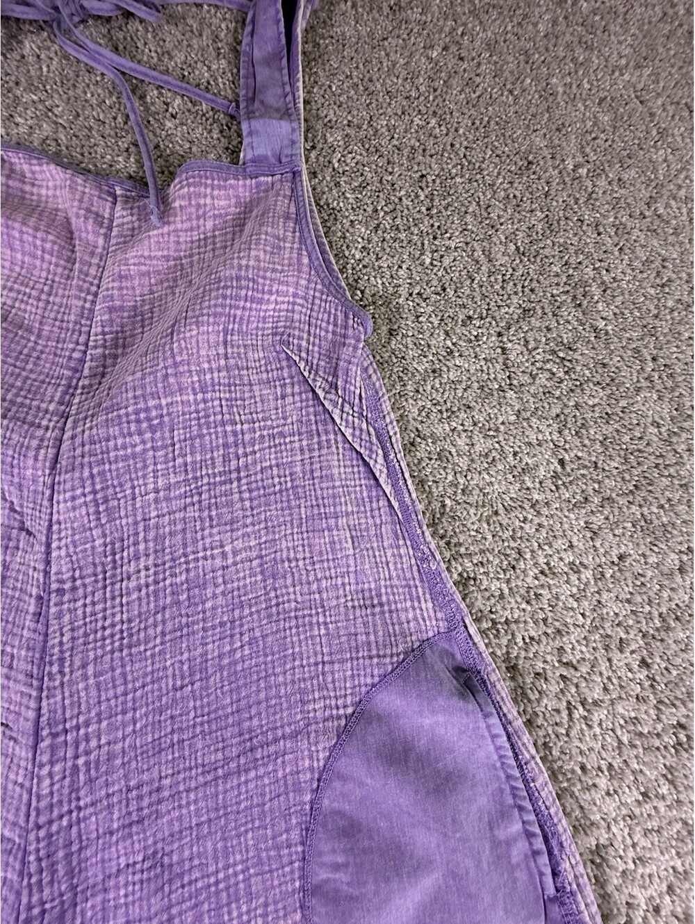NWOT Zenana Jumpsuit Cotton Purple Size Medium Cropped - Picture 2 of 10